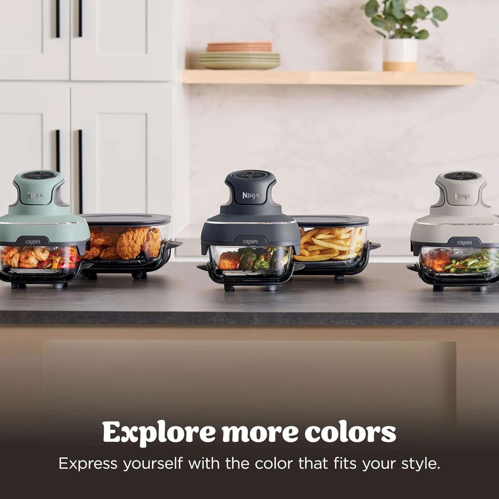 Ninja Crispi 4-in-1 Glass Air Fryer 450°F Non-Toxic 4QT & 6-Cup Glass Containers w/Lids