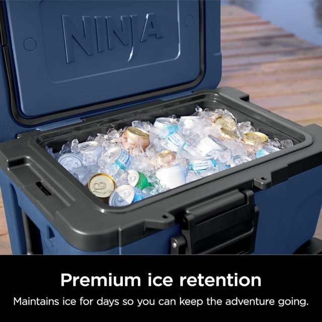 Ninja FrostVault Cooler with Wheels – 45QT – Insulated Hard Cooler with Temp Dry Storage Drawer