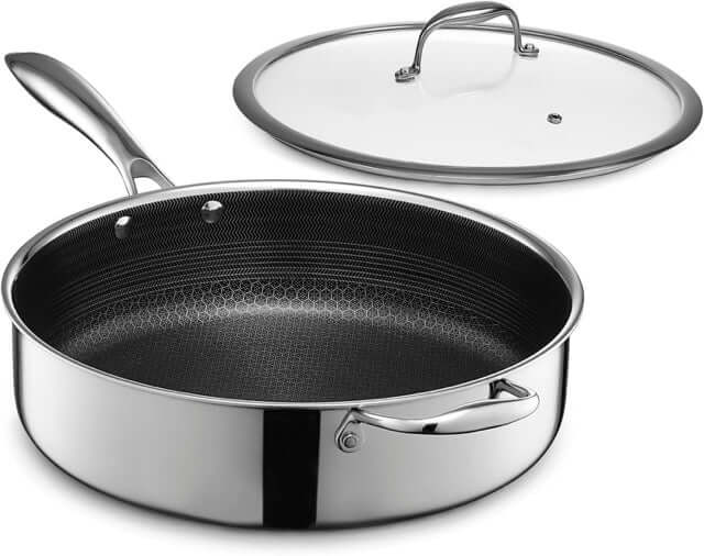 HexClad Hybrid Nonstick 5.5-Quart Deep Sauté Pan