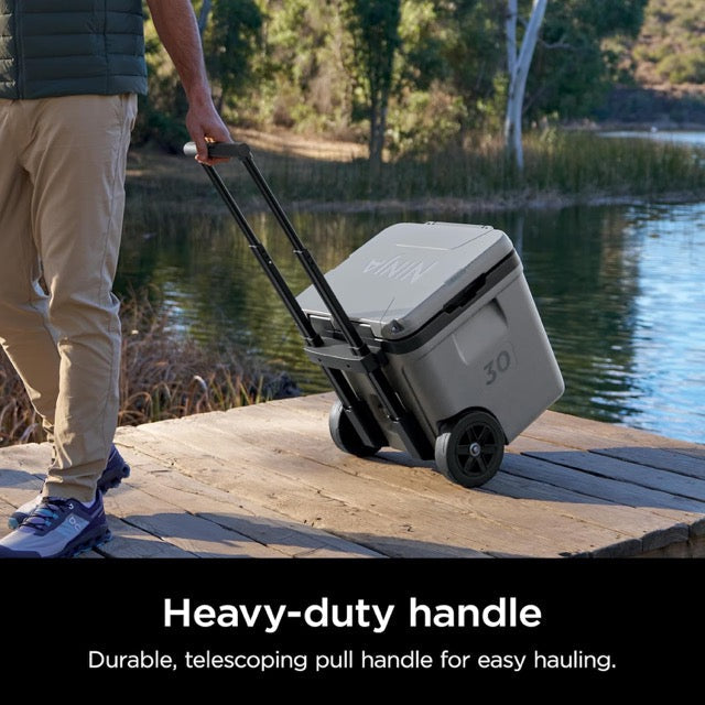 Ninja FrostVault Cooler with Wheels – 45QT – Insulated Hard Cooler with Temp Dry Storage Drawer