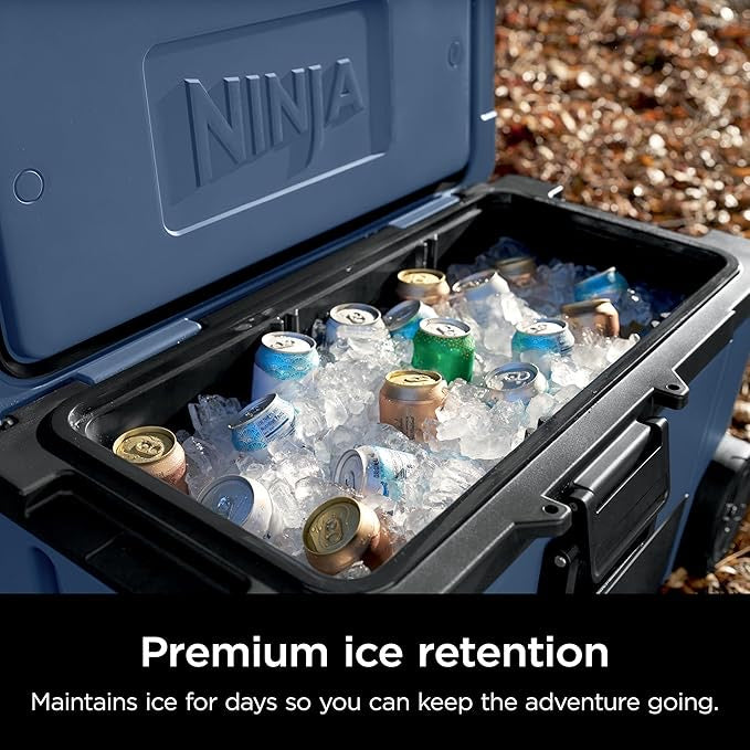 Ninja FrostVault Cooler with Wheels – 45QT – Insulated Hard Cooler with Temp Dry Storage Drawer