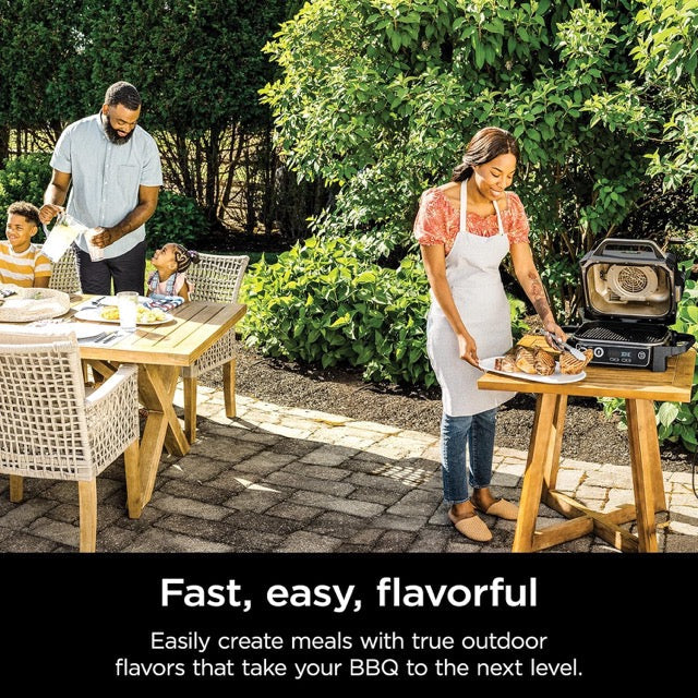 Ninja Woodfire Series 7-in-1 Outdoor Grill & Smoker – Grill, BBQ, Roast, Air Fry, Dehydrate, Broil & Smoke