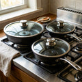 Frying Pans with Tempered Glass Lids